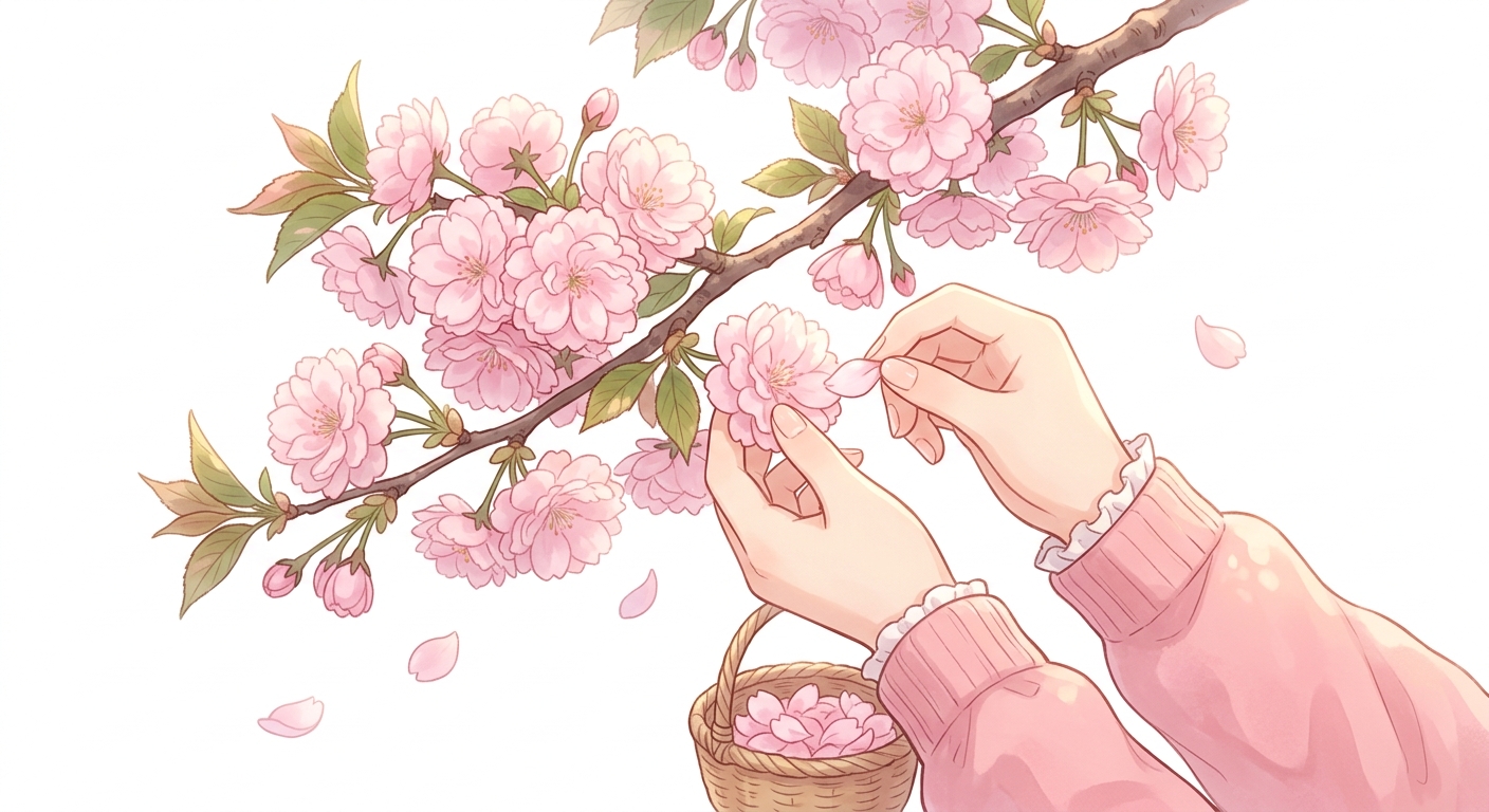 手摘みの八重桜